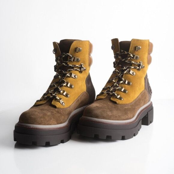 Tory Burch Womens Brown Suede Miller Lug Hiker Boots US 9 EU 39 New w Box - Picture 1 of 8